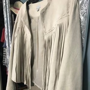 Nude fringe jacket